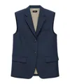 Theory Oversized Vest In Wool-blend In Blue