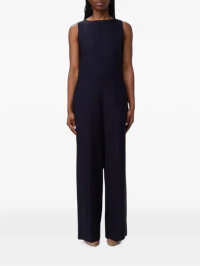 Theory Sleeveless Wide-leg Jumpsuit In Blue