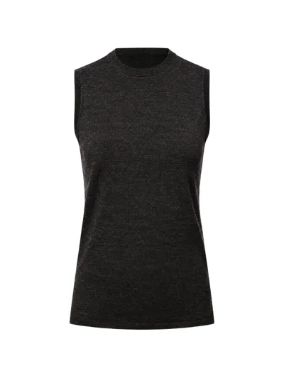 Theory Sleeveless Wool Top In Black