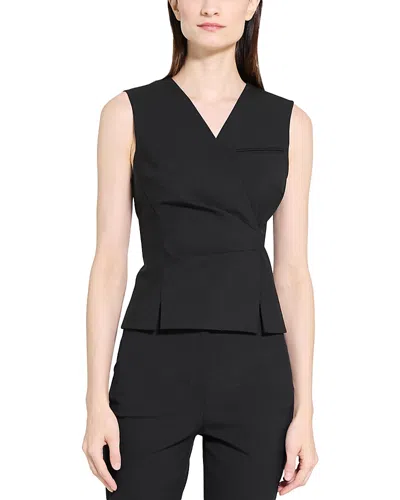 Theory Sleeveless Wrap Vest In Black