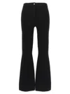 Theory Flared High Waist Stretch Pants With Seam Detailing In Black