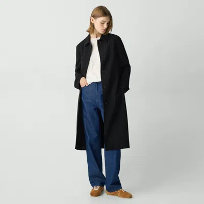 Theory Slim Car Coat In Admiral Crepe In Black
