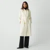 Theory Slim Car Coat In Admiral Crepe In Rice