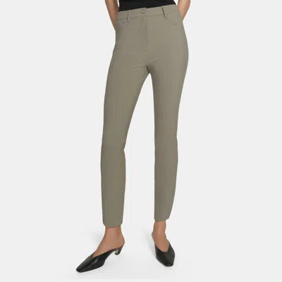Theory Slim Cropped Pant In Performance Knit In Moss