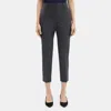 Theory Slim Cropped Pant In Stretch Wool In Charcoal Melange