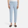 Theory Slim Cropped Pull-on Pant In Crepe In Baby Blue