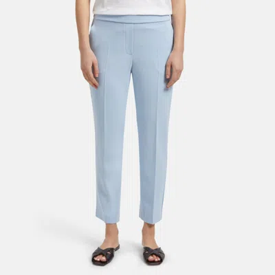 Theory Slim Cropped Pull-on Pant In Crepe In Baby Blue