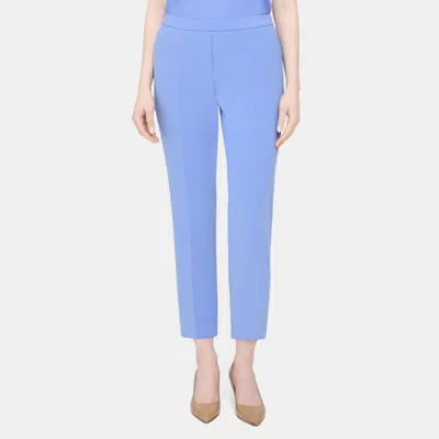 Theory Slim Cropped Pull-on Pant In Crepe In Blue