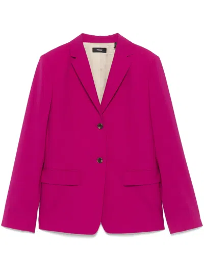 Theory Slim-cut Blazer In Purple