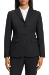 Theory Traceable Wool Slim Single-breasted Blazer In Black