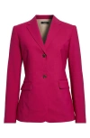 Theory Womens Deep Rose Staple Single-breasted Crepe Blazer In Wildflower