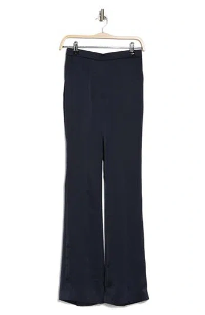 Theory Slim Fit Crushed Satin Pants In Nocturne Navy