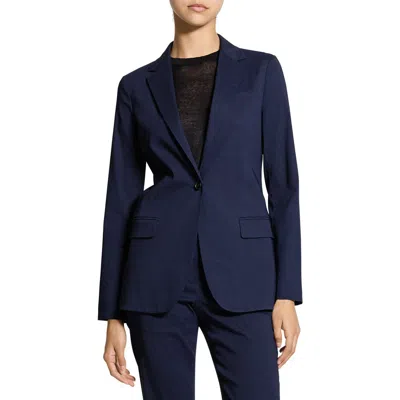 Theory Slim Fit Linen Blend Blazer In Blue