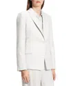 Theory Shrunken Check Linen Blend Jacket In White