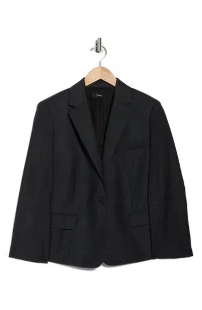 Theory Slim Fit Notch Lapel Virgin Wool Blazer In Black