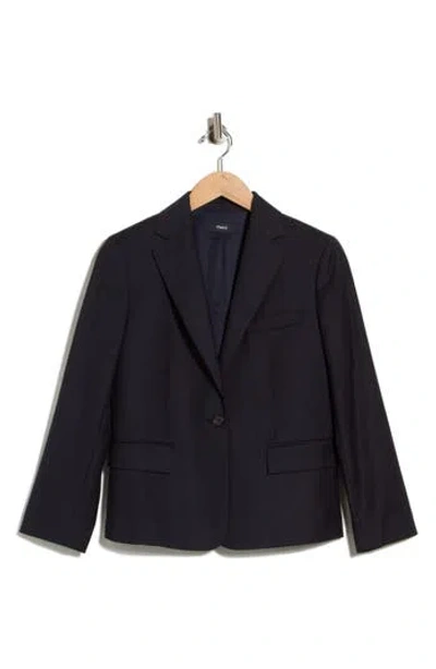 Theory Slim Fit Notch Lapel Virgin Wool Blazer In Blue