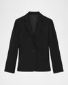 Theory Traceable Wool Slim Blazer Jacket In Black