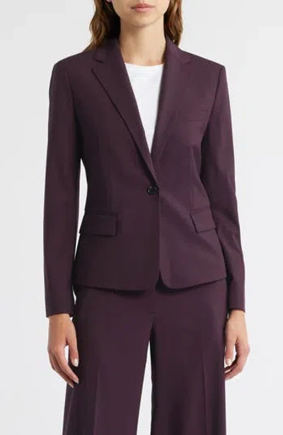 Theory Slim Fit Stretch Wool Blazer In Purple