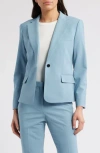 Theory Slim Fit Stretch Wool One Button Blazer In Blue