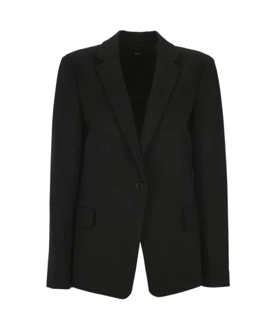 Theory Long-sleeved Suit Coat In Black