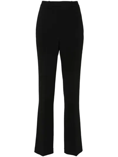 Theory Straight-leg Crepe Trousers In Black