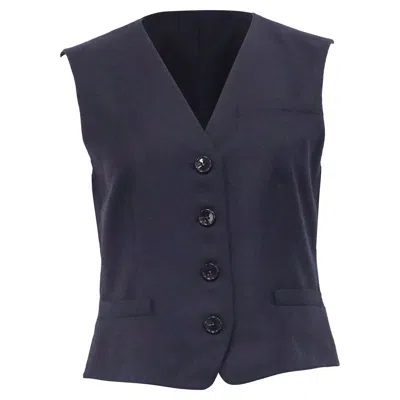 Theory Slim Fit Vest In Navy Blue Wool