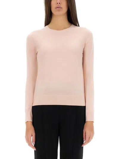 Theory Slim Fit Wool Sweater In Pink