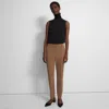 Theory Slim Full Length Pant In Stretch Wool In Brown