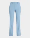 Theory Stretch Wool Trousers In Stone Blue