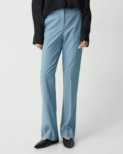 Theory Wool-blend Straight-leg Pants In Blue
