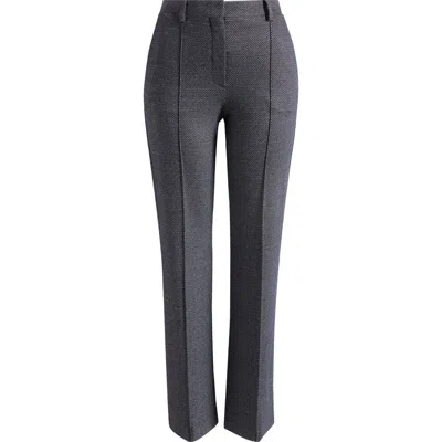 Theory Slim Herringbone Knit Pintuck Pants In Gray