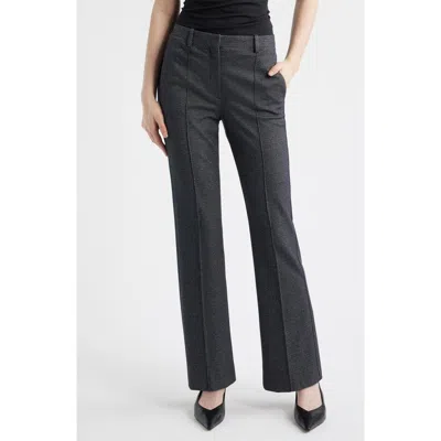 Theory Slim Herringbone Knit Pintuck Pants In Multi