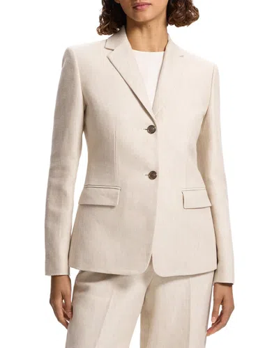 Theory Relaxed Blazer In Good Linen In Soft Taupe