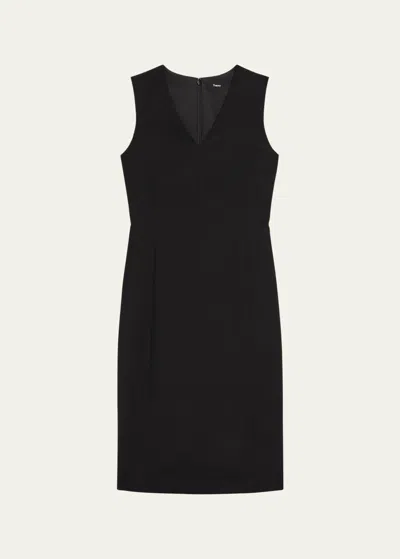 Theory Slim Midi Sheath Dress In Blk