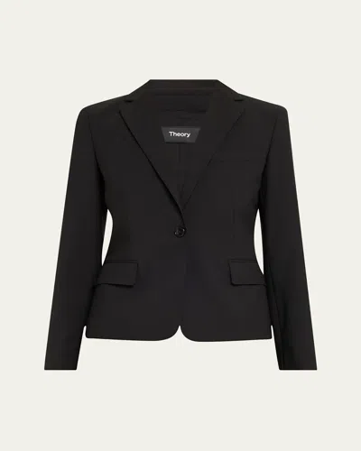 Theory Slim One-button Jacket In Black