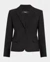 Theory Traceable Wool Slim Blazer Jacket In Black
