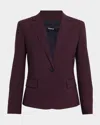 Theory Slim One-button Jacket In Purple