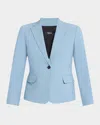 Theory 1-button Slim Wool-blend Jacket In Blue