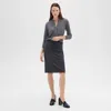 Theory Trace Slim Fit Stretch Wool Skirt In Charcoal Melange