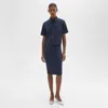 Theory Slim Pencil Skirt In Good Wool In Nocturne Navy