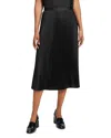 Theory Pleated Wool-blend Flannel Midi Skirt In Black
