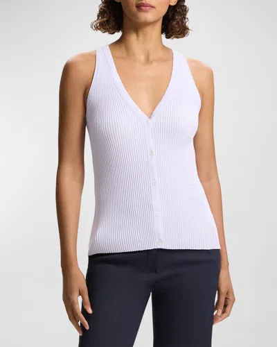 THEORY SLIM RIB BUTTON-FRONT VEST