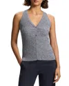 Theory Women's Slim-cut Rib-knit Cotton-blend Top In Nocturne Navy/white