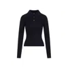 Theory Slim Ribbed Dark Navy Viscose Polo