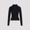 Theory Slim Ribbed Dark Navy Viscose Polo In K Dark Navy
