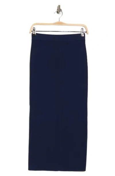 Theory Slim Ribbed Sweater Skirt In Midnight