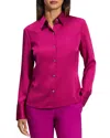 Theory Satin Slim Button-front Blouse In Wildflower