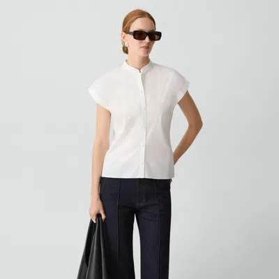 Theory Slim Shirt In Good Poplin In White