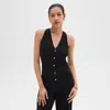 Theory Slim Sweater Vest In Regal Wool In Black