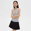 Theory Slim Sweater Vest In Regal Wool In Frosted Grey Heather